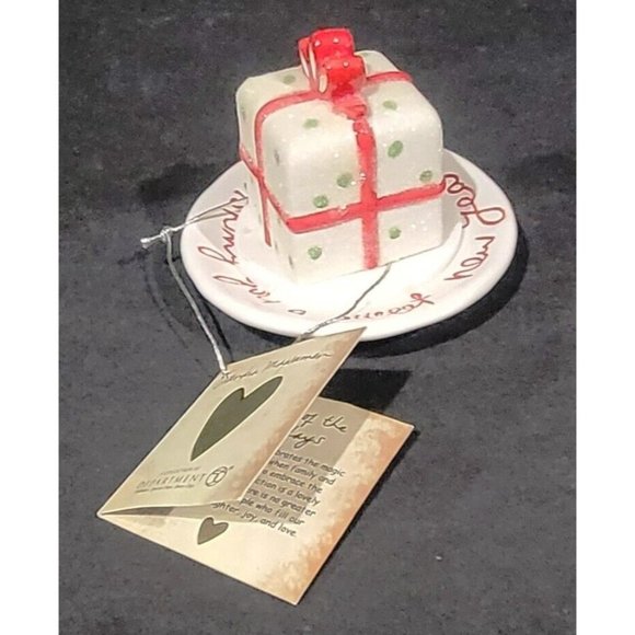 Dept 56 Christmas decoration figurine DISH & LID Wishing You a Sweet New Year - Picture 3 of 12